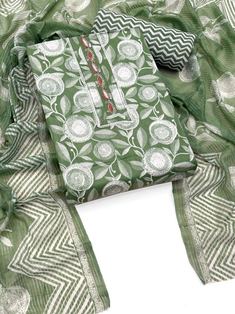 printed cotton unstitched dress material