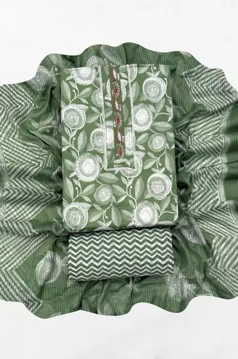 printed cotton unstitched dress material