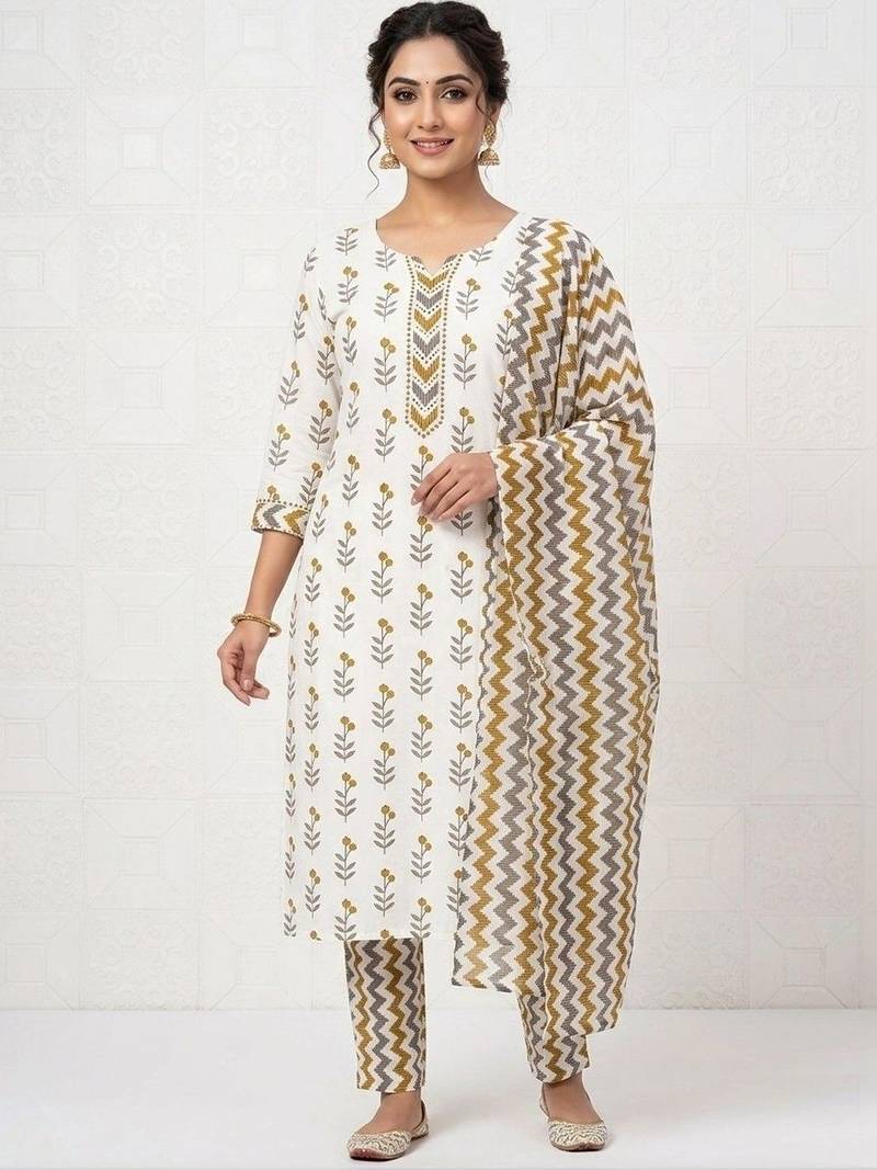 printed cotton unstitched dress material