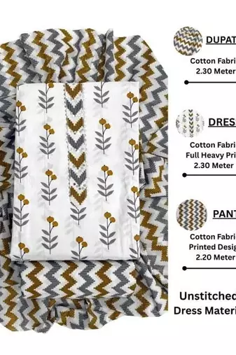 printed cotton unstitched dress material