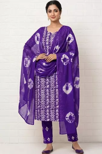 women printed cotton unstitched dress material