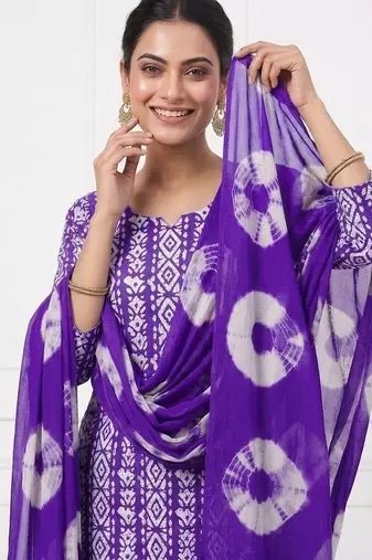 women printed cotton unstitched dress material