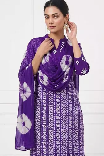 women printed cotton unstitched dress material