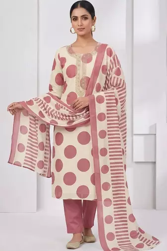 printed cotton unstitched dress material