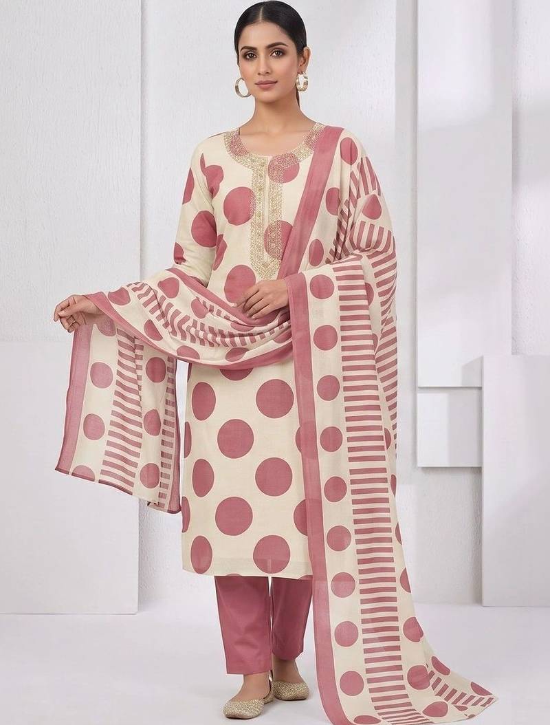 printed cotton unstitched dress material