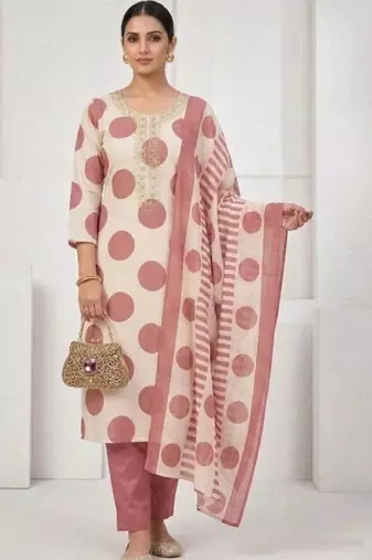 printed cotton unstitched dress material