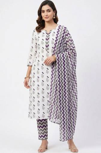 printed cotton unstitched dress material