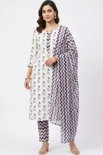 printed cotton unstitched dress material