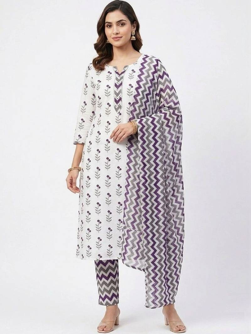 printed cotton unstitched dress material