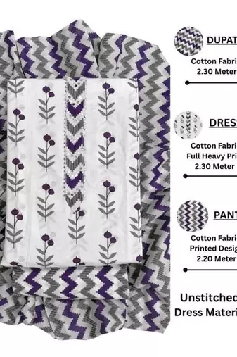 printed cotton unstitched dress material