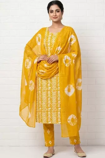 printed cotton unstitched dress material