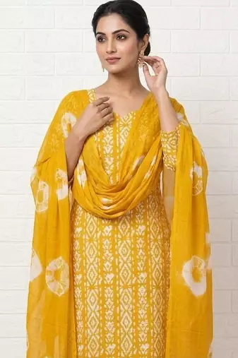 printed cotton unstitched dress material