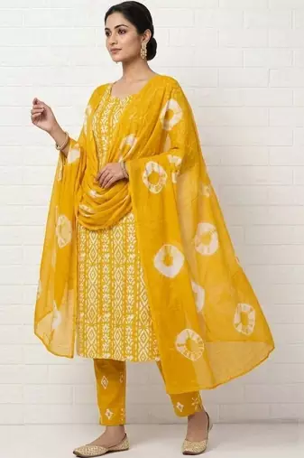 printed cotton unstitched dress material