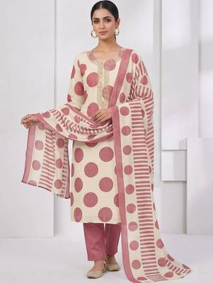 printed cotton unstitched dress material 2
