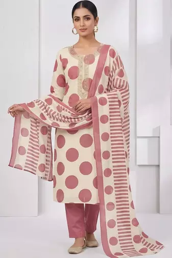 printed cotton unstitched dress material