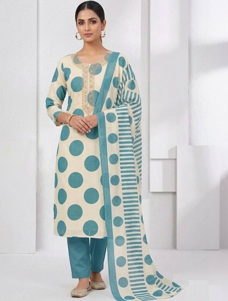 Printed Pure Cotton Unstitched Dress Material