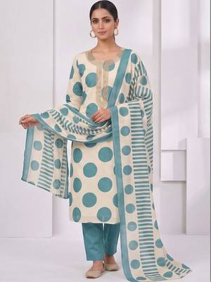 printed cotton unstitched dress material 2