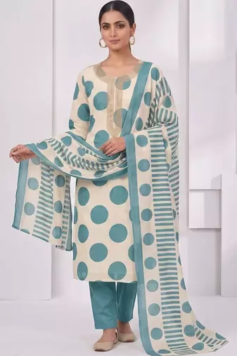 printed cotton unstitched dress material
