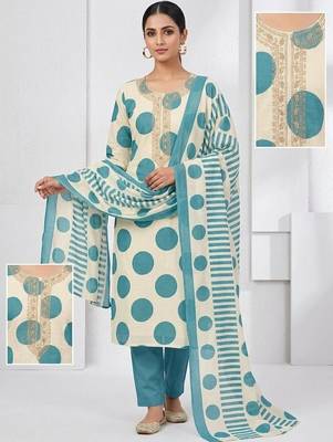 printed cotton unstitched dress material 3