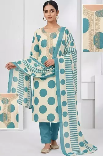 printed cotton unstitched dress material