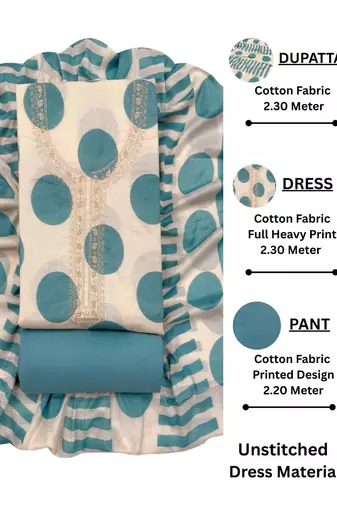 printed cotton unstitched dress material