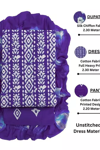 printed cotton unstitched dress material