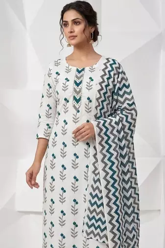 printed cotton unstitched dress material