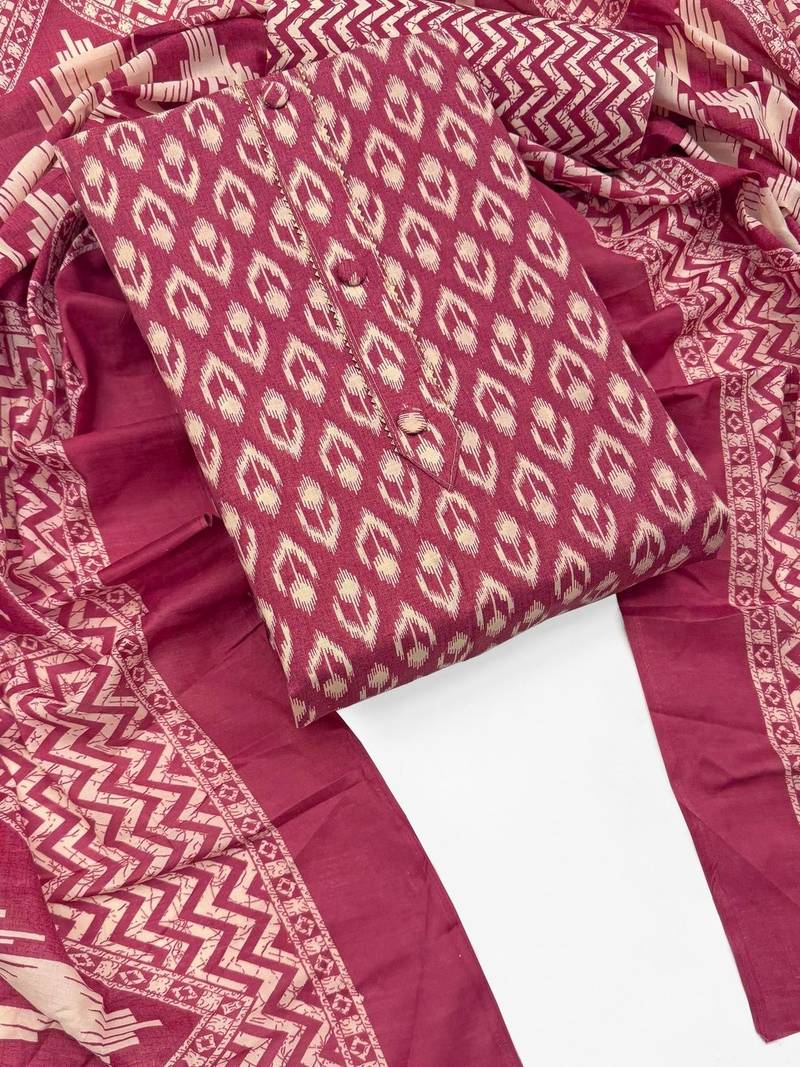 printed cotton unstitched dress material