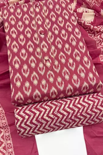 printed cotton unstitched dress material