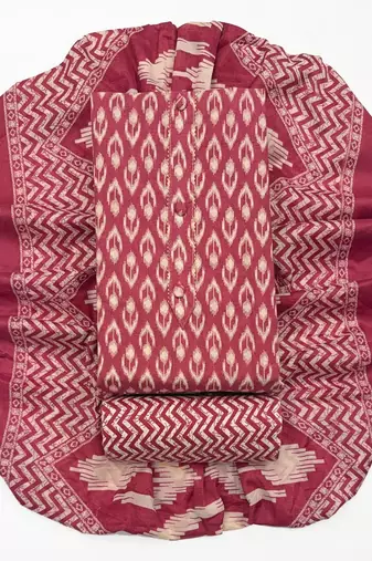 printed cotton unstitched dress material