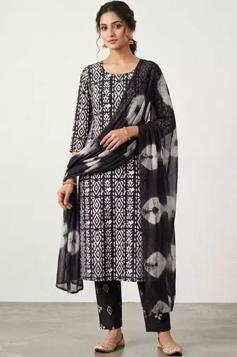 printed cotton unstitched dress material