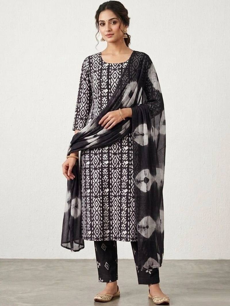 printed cotton unstitched dress material