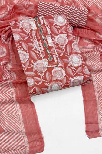 printed cotton unstitched dress material
