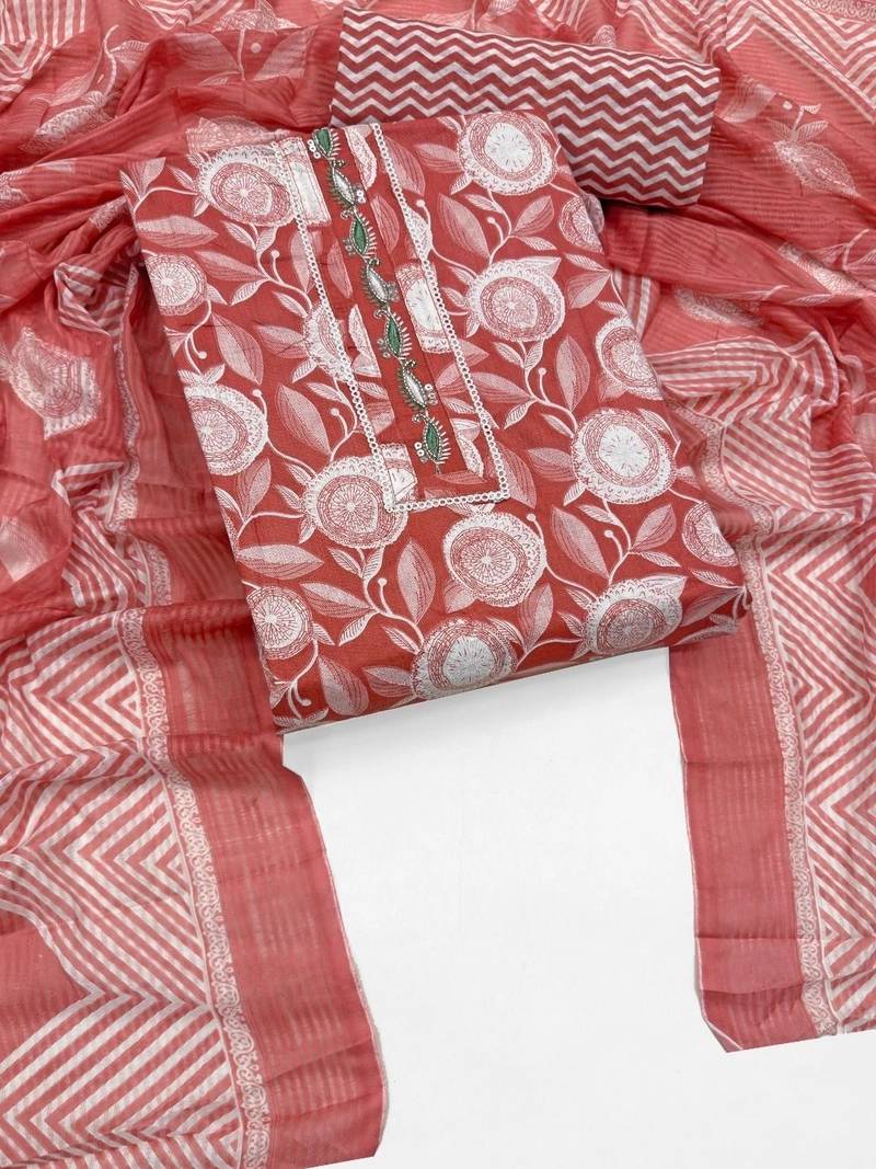 printed cotton unstitched dress material