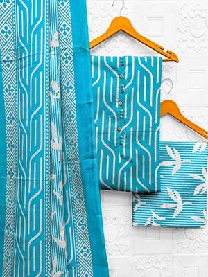printed cotton unstitched dress material 2