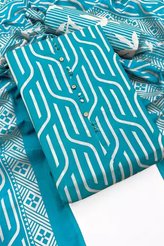 printed cotton unstitched dress material