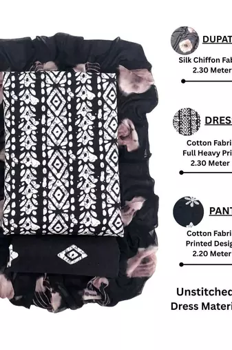 printed cotton unstitched dress material