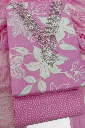 printed cotton unstitched dress material