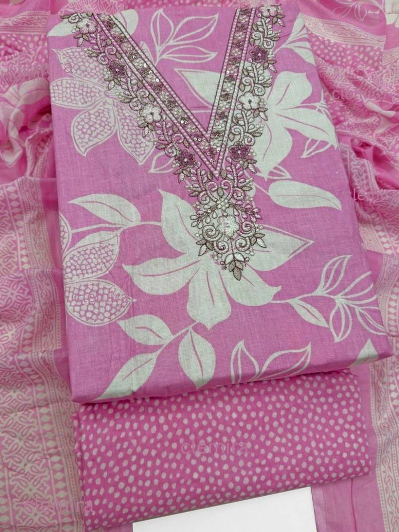 printed cotton unstitched dress material
