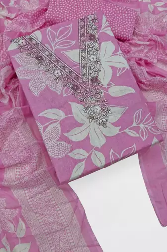 printed cotton unstitched dress material