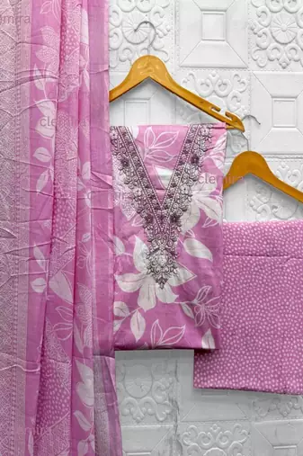 printed cotton unstitched dress material
