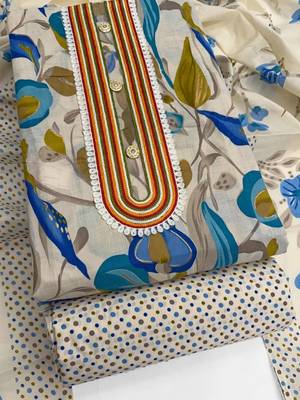 printed cotton unstitched dress material 2