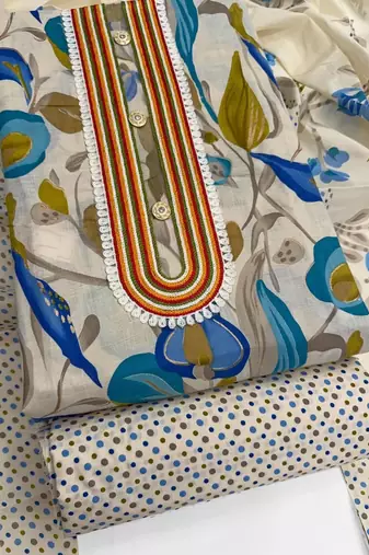 printed cotton unstitched dress material