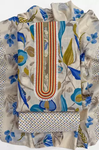 printed cotton unstitched dress material
