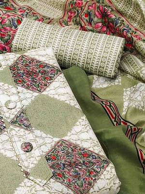 ethnic motifs printed unstitched dress material 2