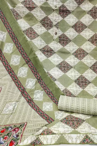 ethnic motifs printed unstitched dress material