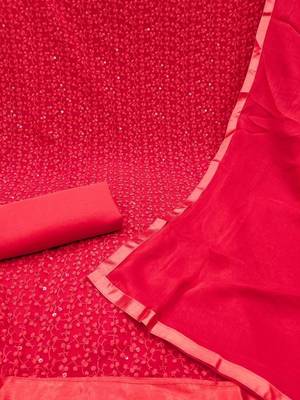 embroidered cotton unstitched dress material 3