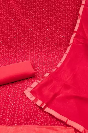 embroidered cotton unstitched dress material