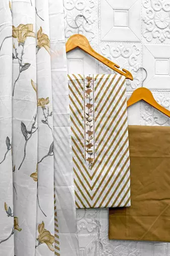 printed cotton unstitched dress material