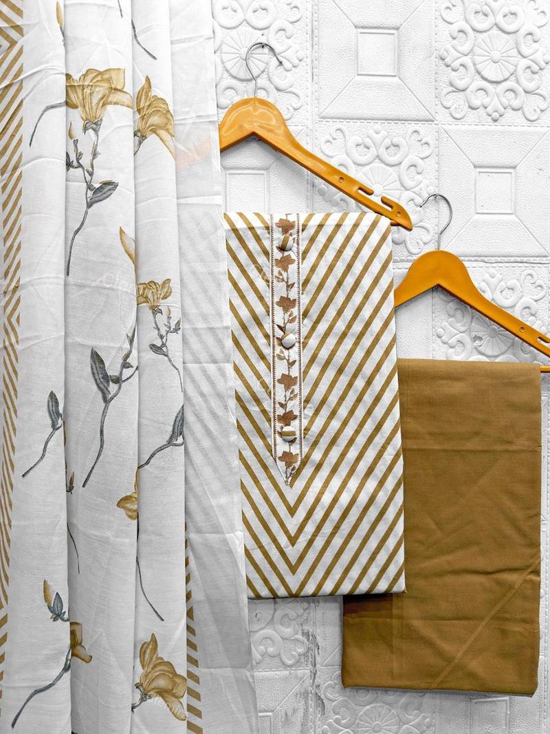 printed cotton unstitched dress material